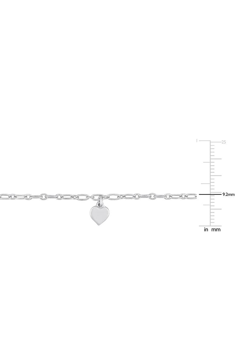 DELMAR Heart & Ball Bead Chain Layered Necklace, Alternate, color, Silver