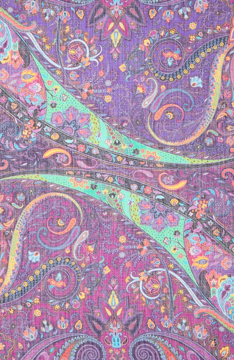 Etro Scialle Bombay Paisley Wool & Silk Scarf, Alternate, color, 