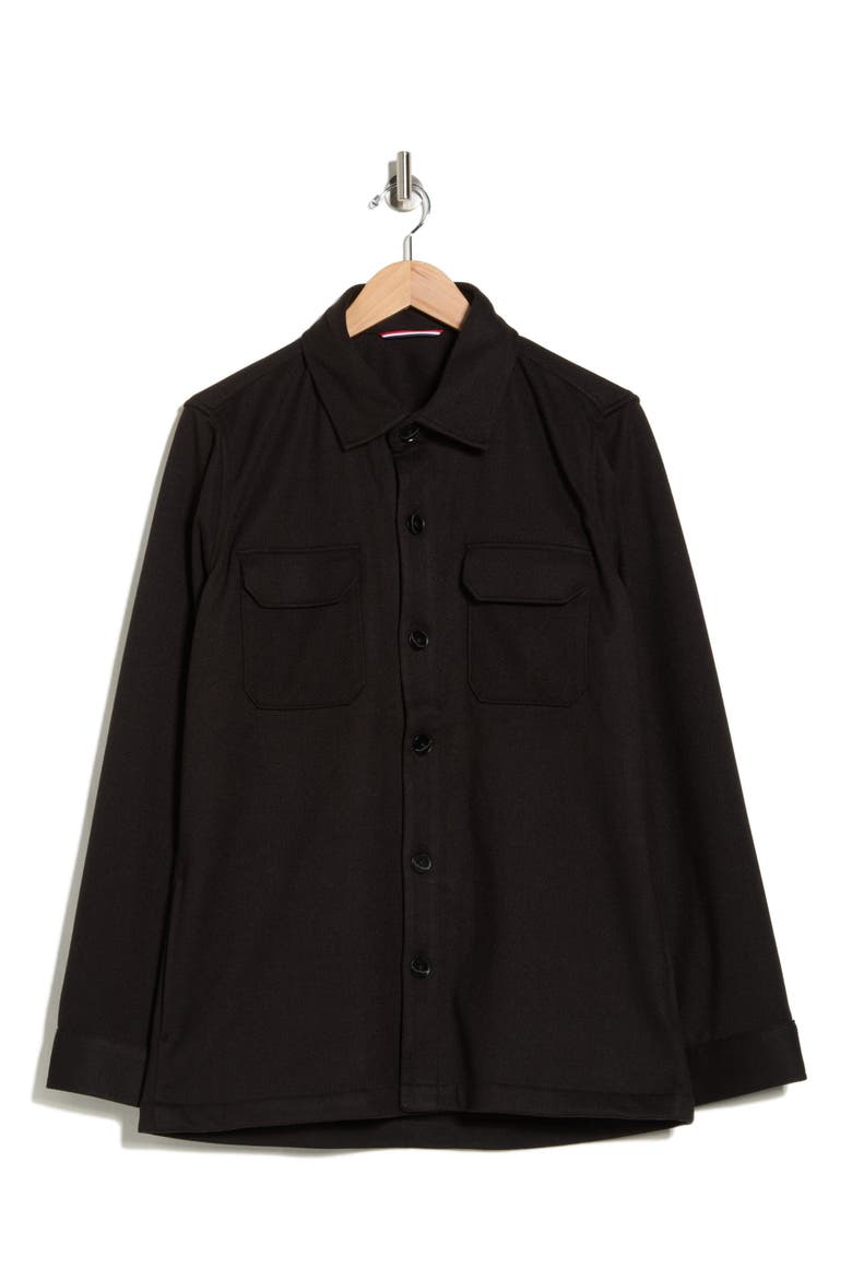 Melton Shirt Jacket, Alternate, color, BLACK/ NOIR