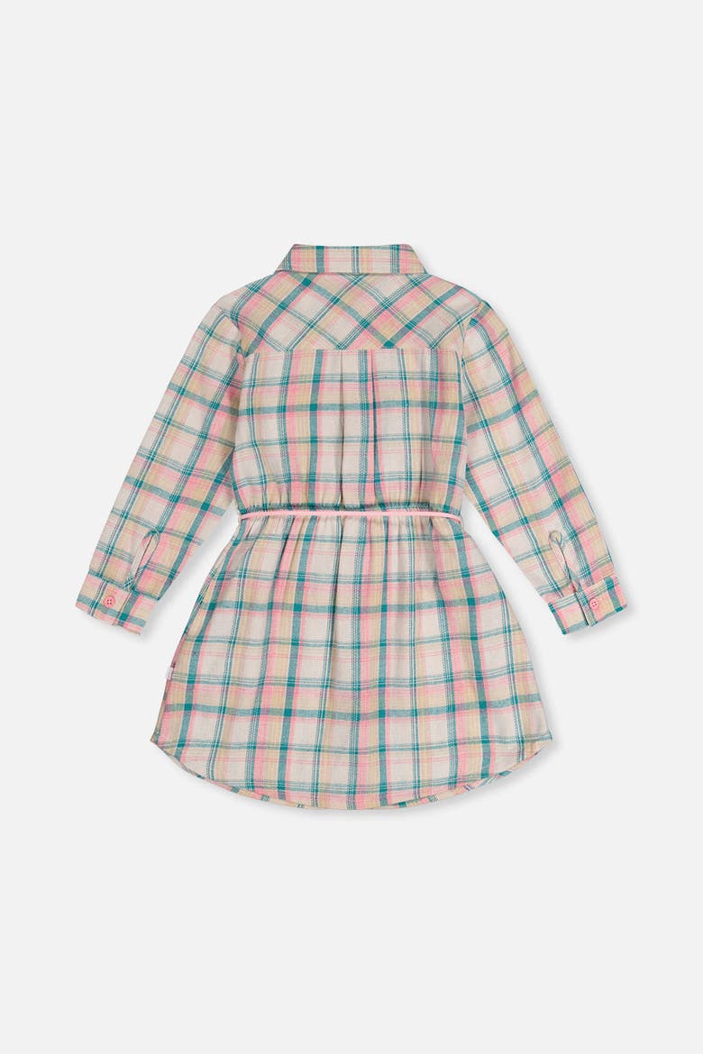 Classic Preppy Belted Long Sleeve Shirt Dress, Alternate, color, Plaid Green and Pink