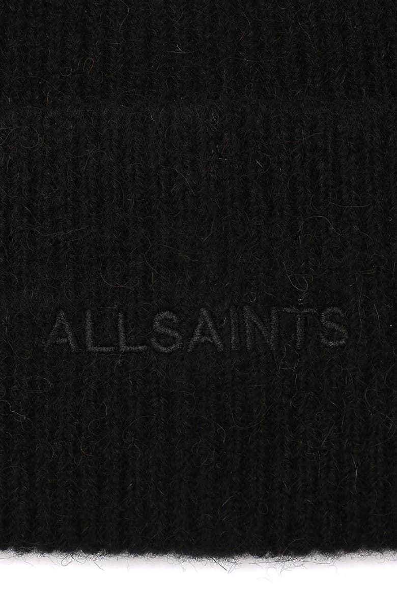 AllSaints Underground Rib Beanie, Alternate, color, Black