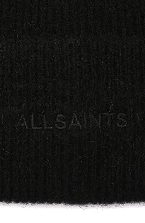 Allsaints Underground Rib Beanie In Black