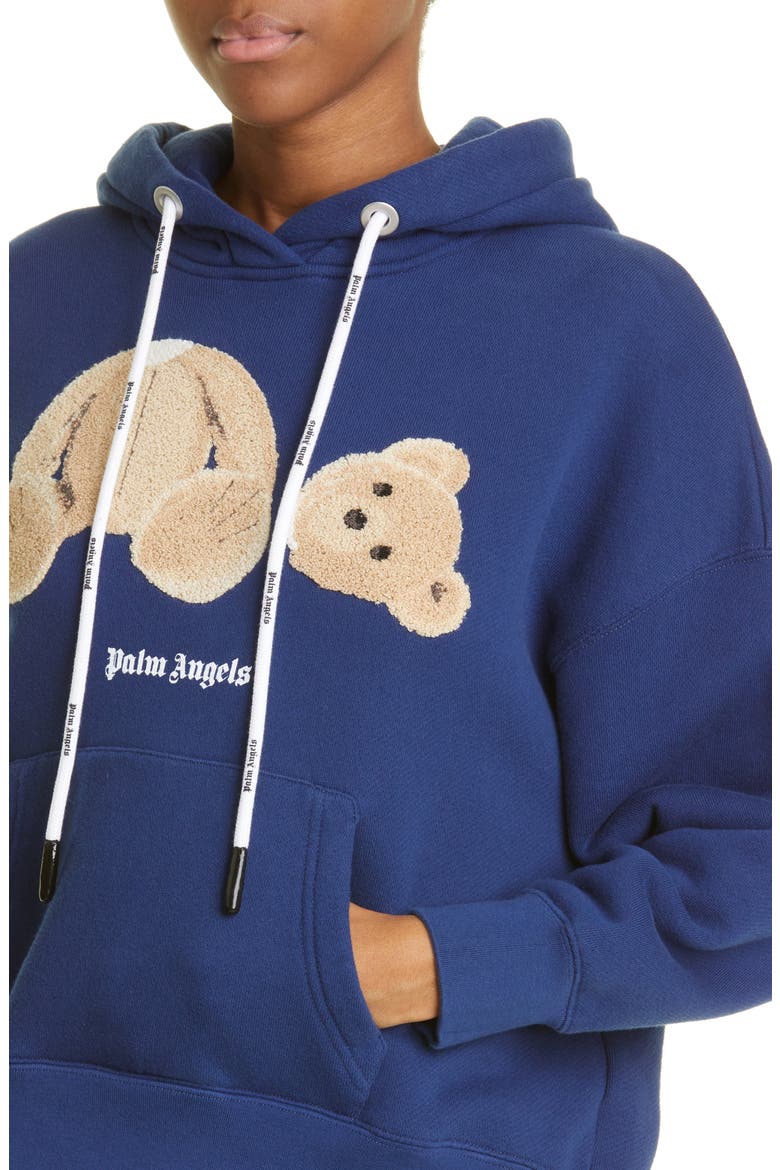 Women's Headless Bear Cotton Hoodie, Alternate, color, NAVY BLUE BROWN