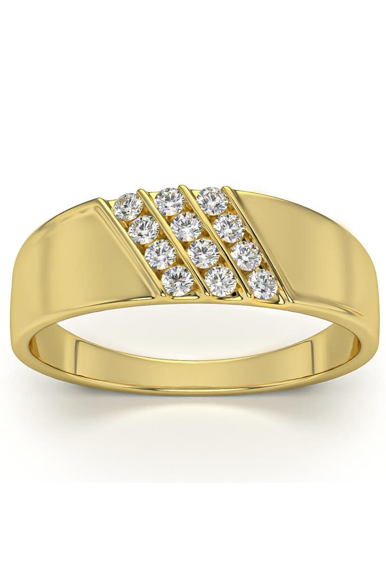 1/5Ct Multi Row Men's Diamond Polished Gold Lightweigt Ring, Alternate, color, 10k White Gold
