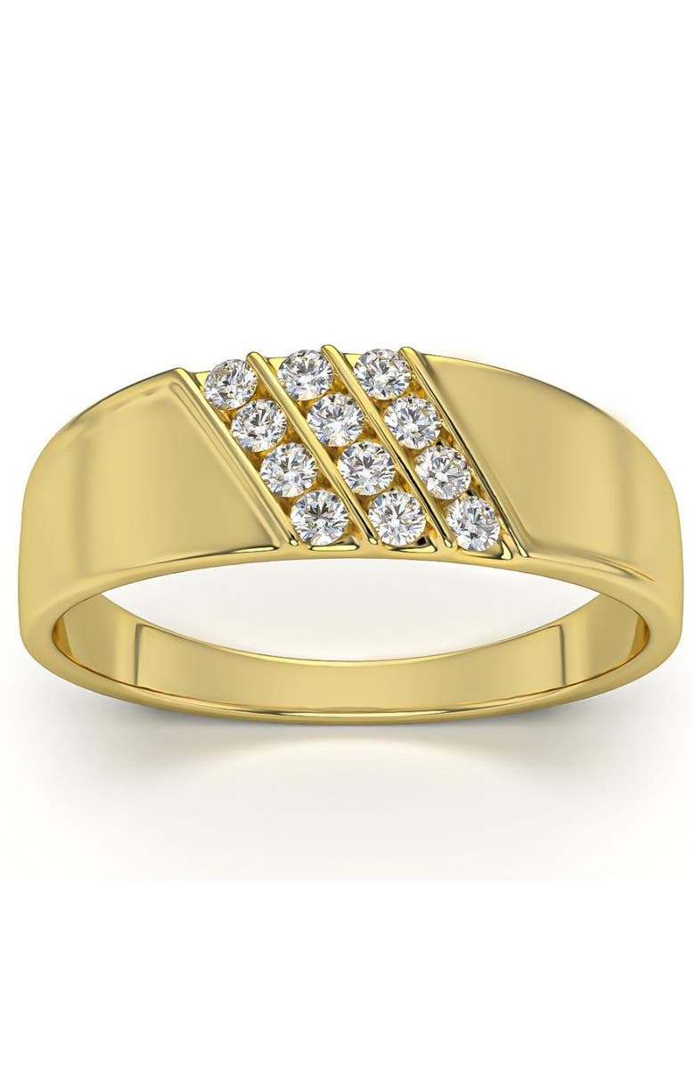 Bliss Diamond 1/5Ct Multi Row Men's Diamond Polished Gold Lightweigt Ring, Alternate, color, 10K White Gold