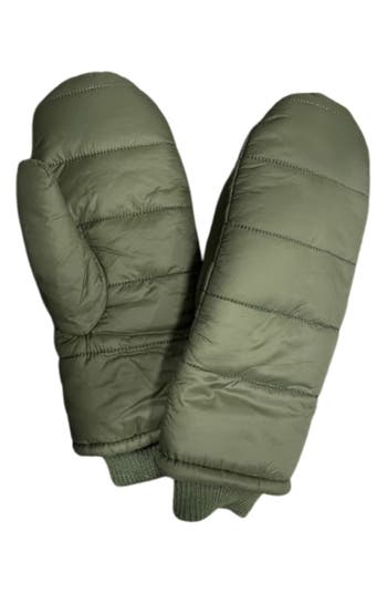 Marcus Adler Nylon Puffer Mittens In Green