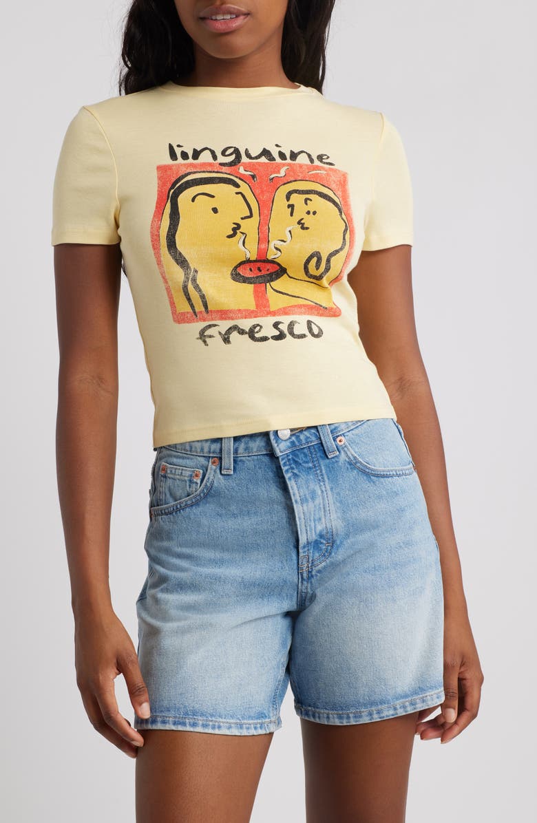 Topshop Linguine Baby Tee, Main, color, Buttermilk