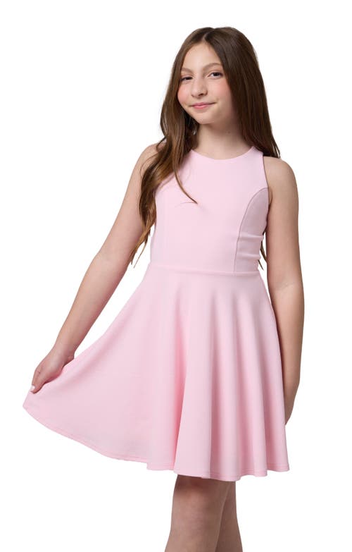 Un Deux Trois Textured Racerback Dress In Pink