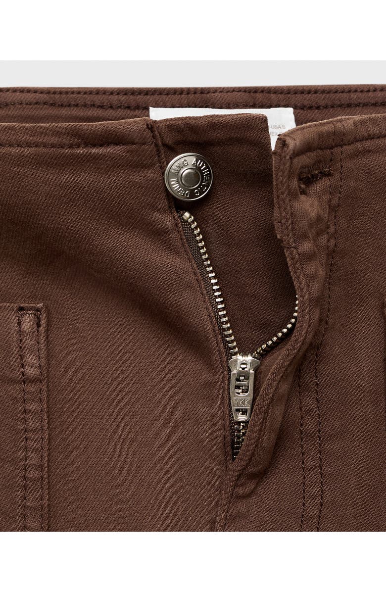 MANGO TEEN Patch Pocket Wide Leg Jeans, Alternate, color, Chocolate