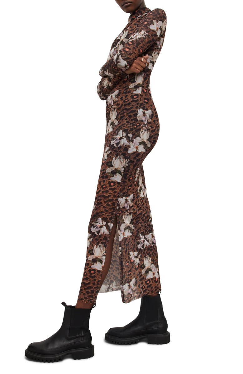 AllSaints Tia Alessandra Long Sleeve Midi Dress, Alternate, color, 