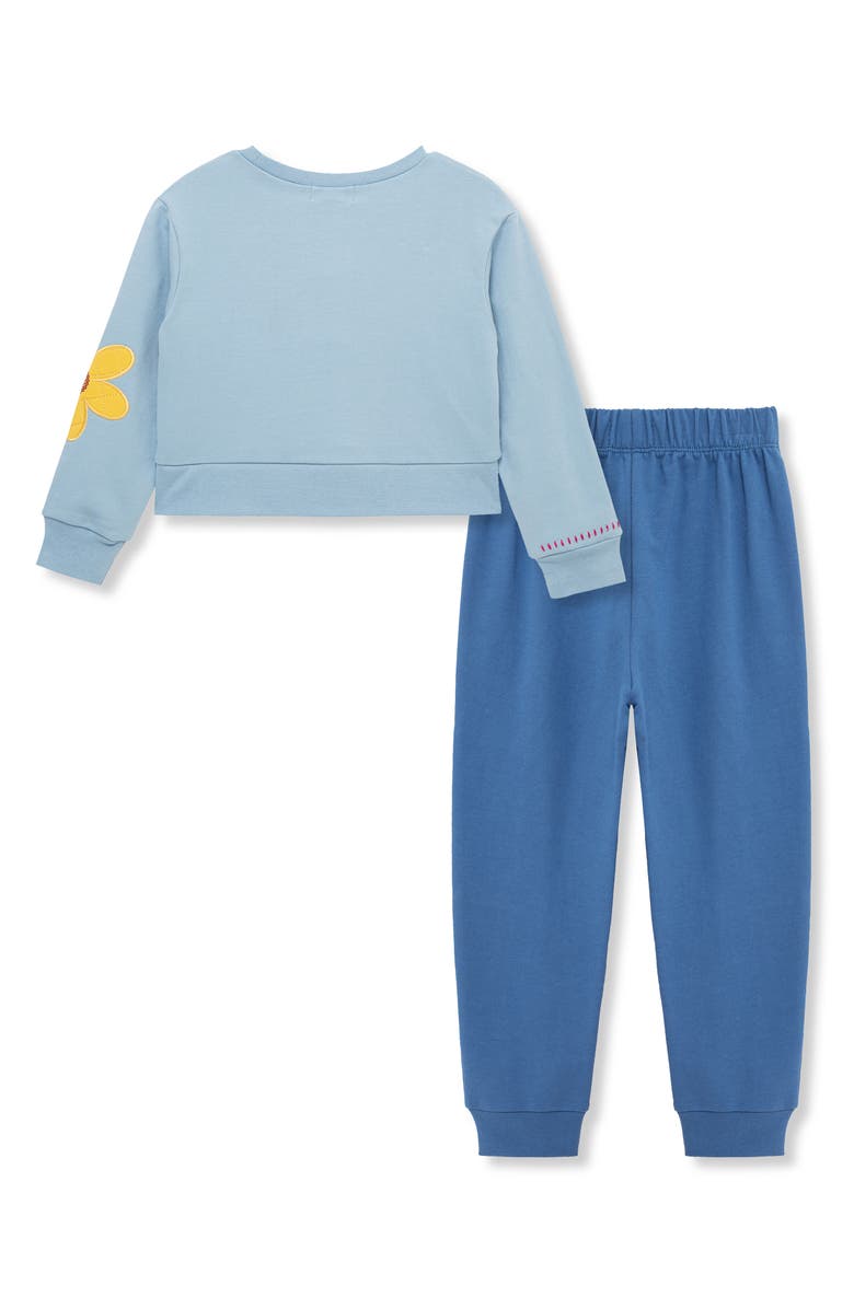 Peek Aren't You Curious Kids' Daisy Appliqué Sweatshirt & Sweatpants Set, Alternate, color, 