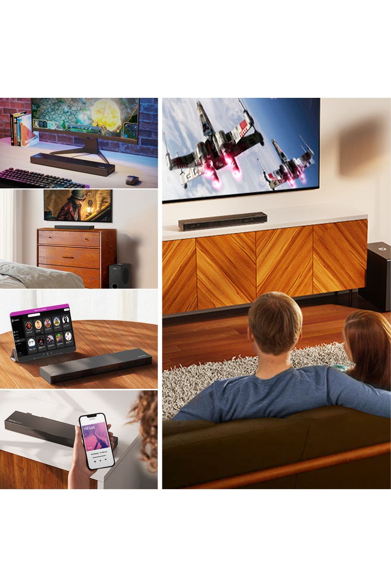 Nova S50 2.1 Sound Bar for TV with Dolby Atmos, Subwoofer, 190W Bass Boost, HDMI eARC, Alternate, color, Black