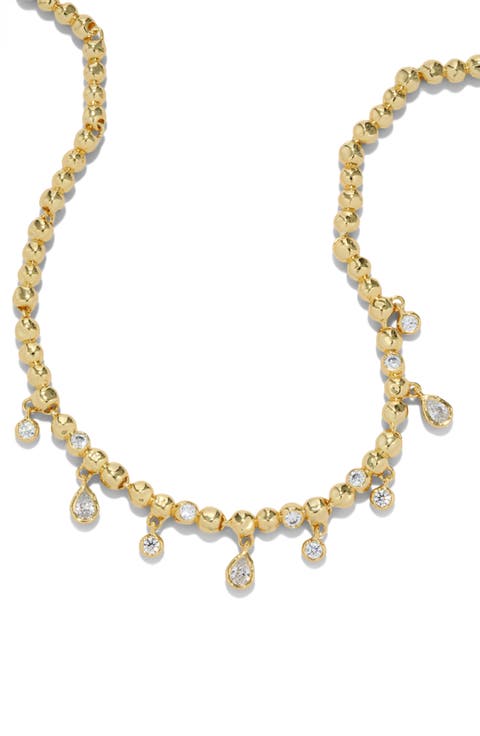 Asterales Cubic Zirconia Charm Ball Chain Necklace