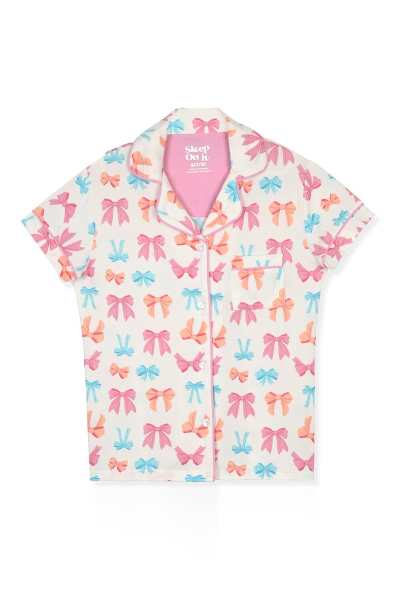 Kids' Two-Piece Coat Pajamas & Scrunchie Set, Alternate, color, WHITE