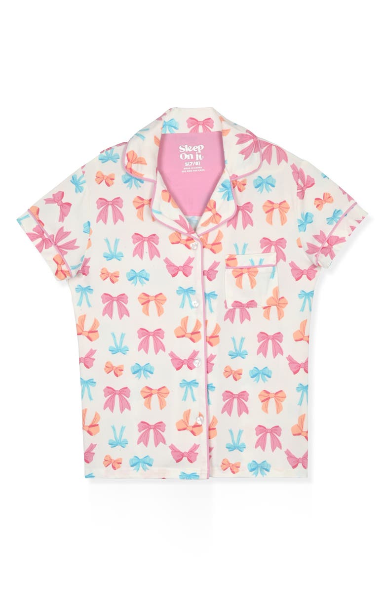 SLEEP ON IT Kids' Two-Piece Coat Pajamas & Scrunchie Set, Alternate, color, White