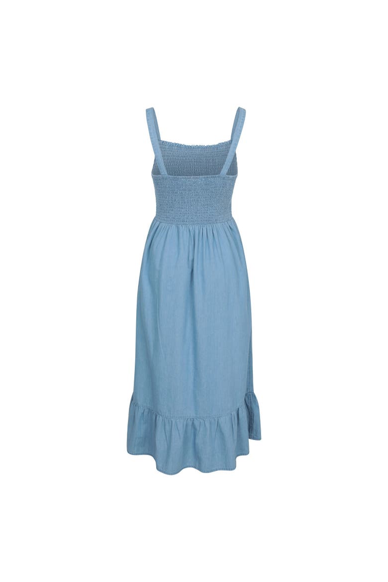 Marbella Strappy Shirred Midi Dress, Alternate, color, Pale Blue