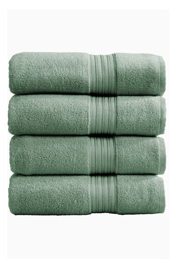 Woven & Weft 4-pack Cotton Bath Towels In Eucalyptus