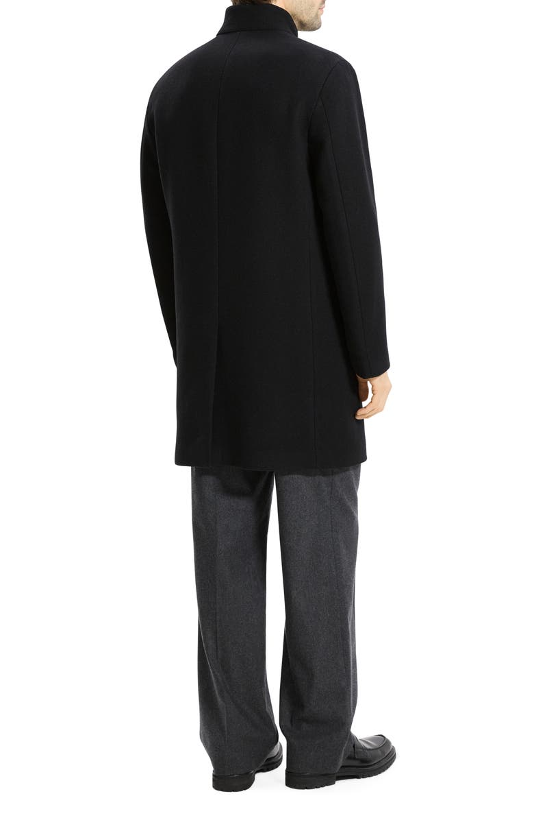 Theory Belvin Melton Wool Blend Coat, Alternate, color, Black