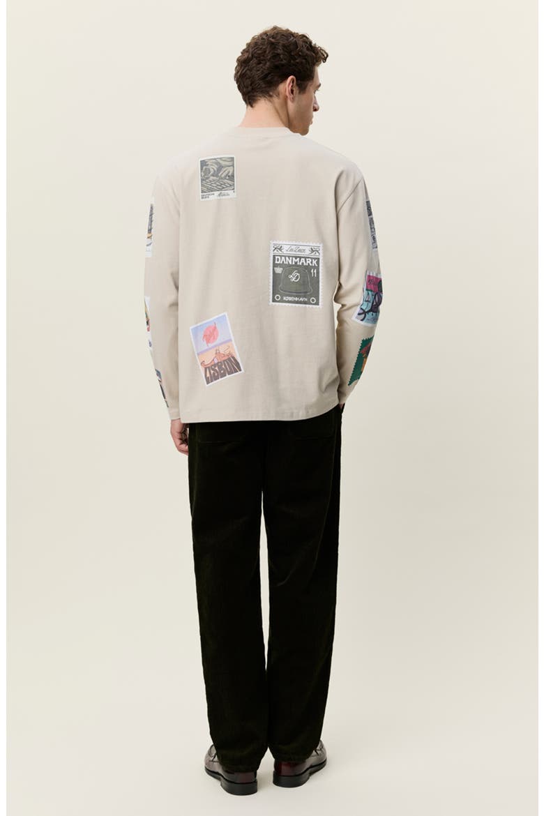 Stamp Graphic Long Sleeve T-Shirt, Alternate, color, LIGHT SAND