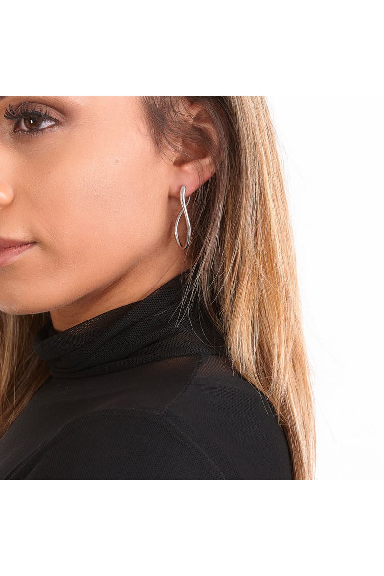 Melting Drop Hoops, Alternate, color, Sterling Silver