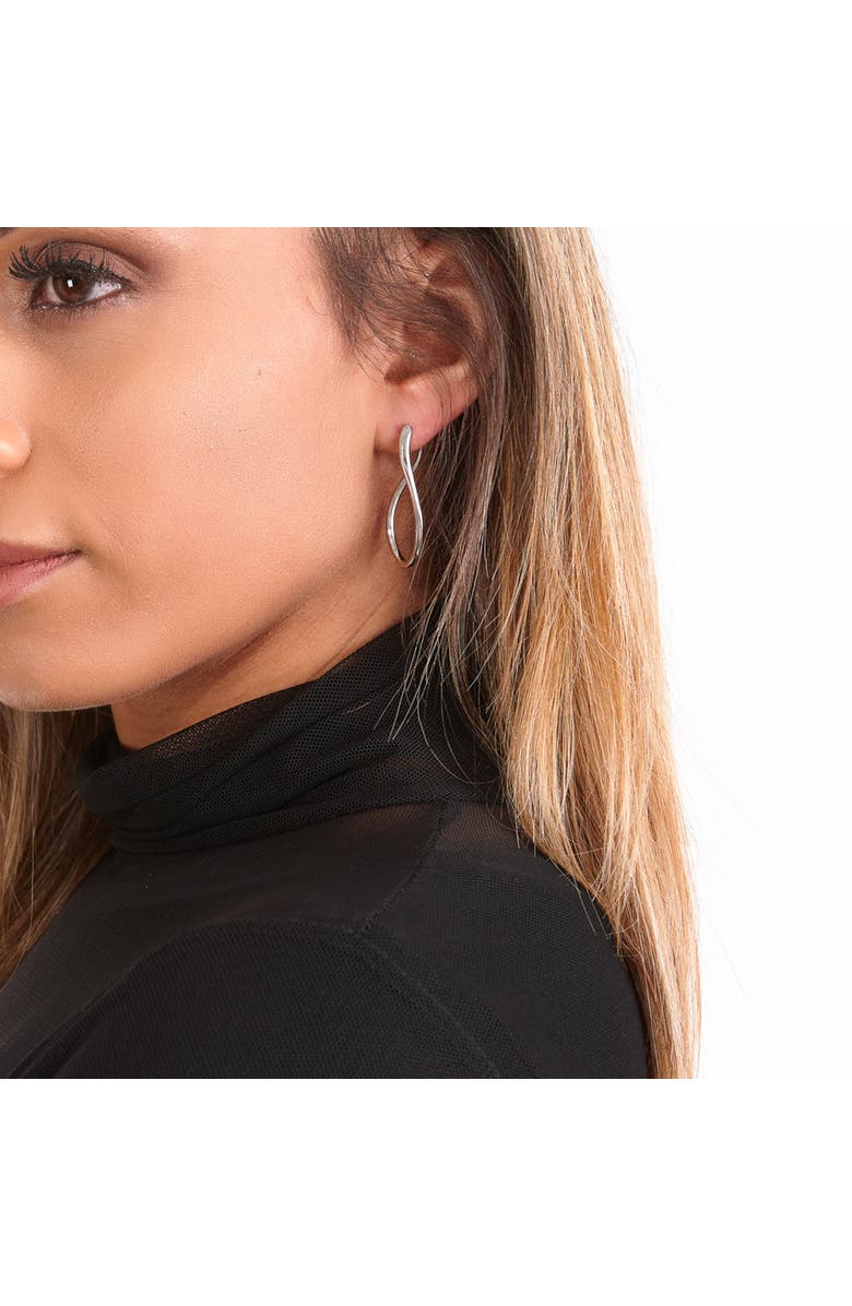 Lucy Quartermaine Melting Drop Hoops, Alternate, color, Sterling Silver