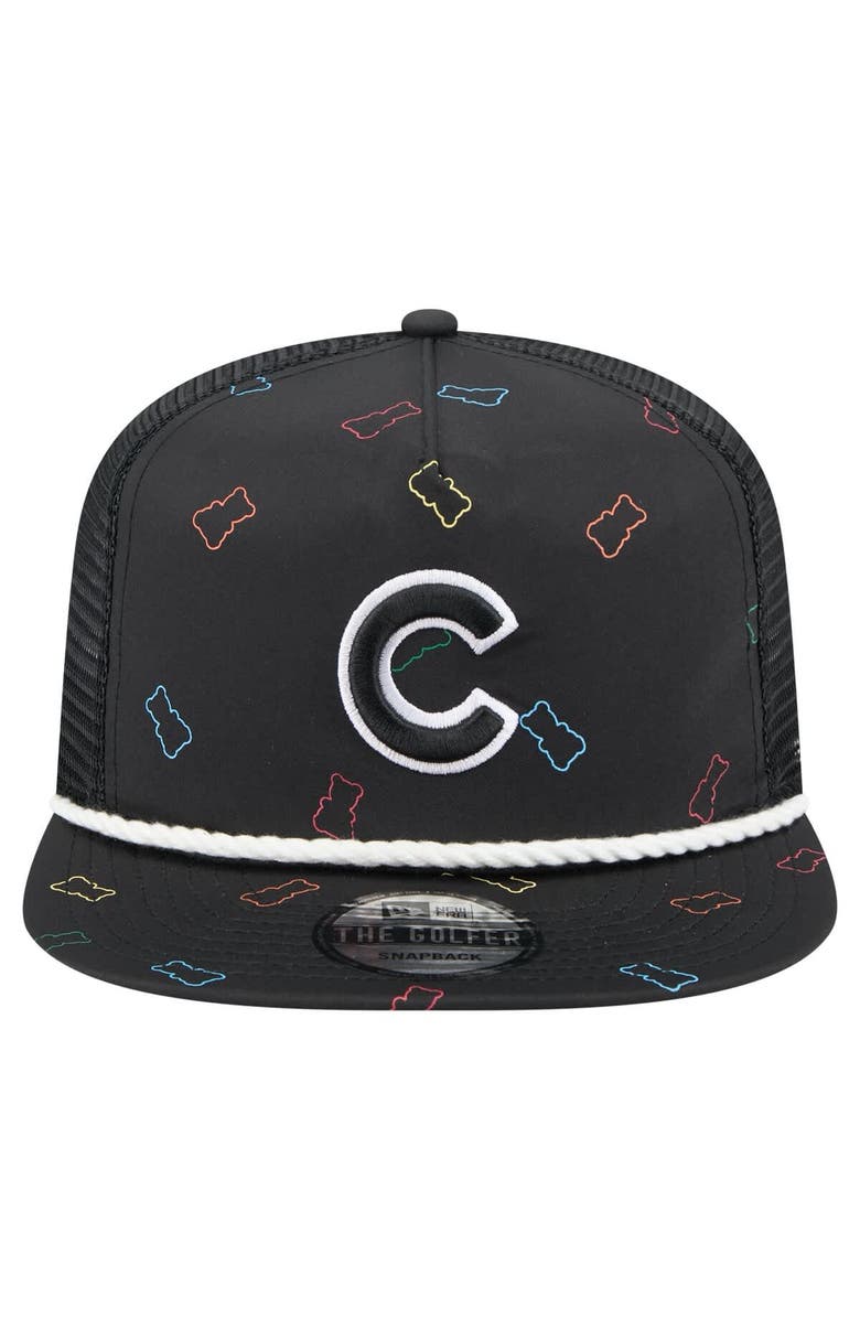 New Era Men's New Era  Black Chicago Cubs Gummy Golfer Trucker Adjustable Hat, Alternate, color, 