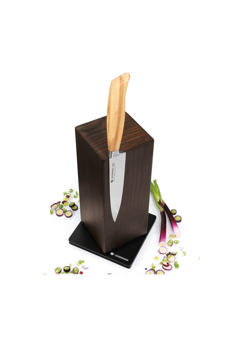 Magnetic Spinning Wood Knife Block for Counter, Alternate, color, Ash