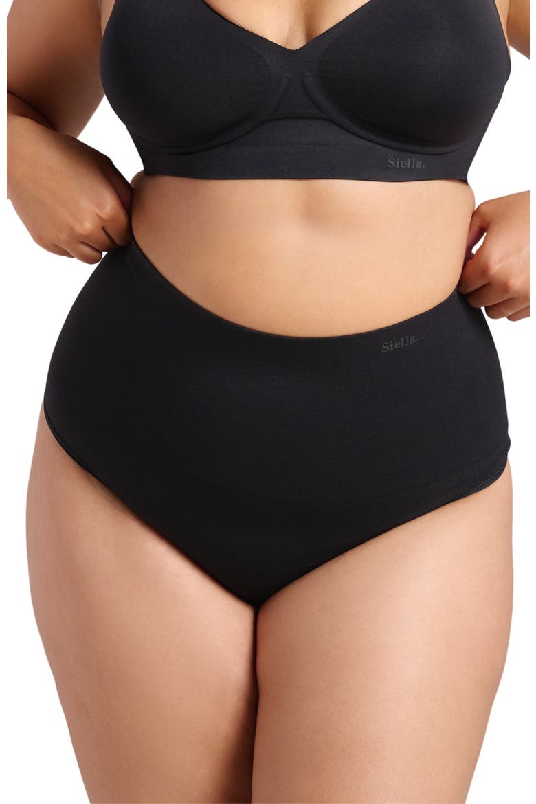 Sculpt High Waist Shaping Thong, Main, color, Black