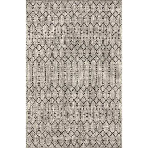 Ourika Moroccan Geometric Textured Weave Indoor/Outdoor Area Rug
