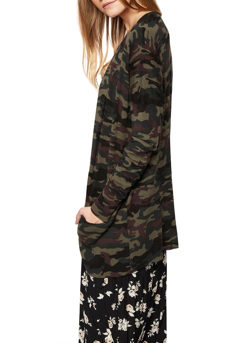Camo Print Camp Cardigan, Alternate, color, CAMP CAMO