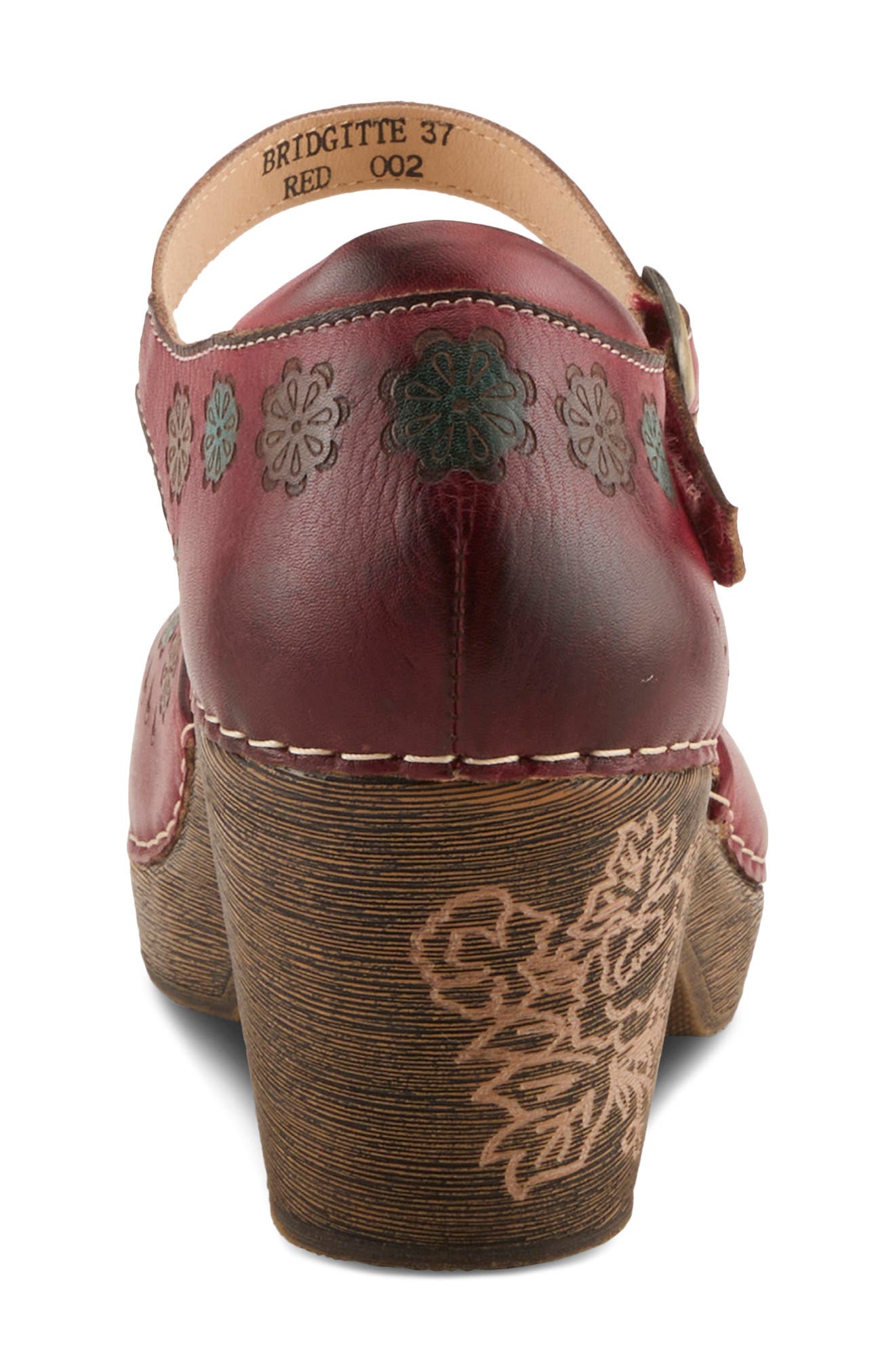 Bridgitte Clog, Alternate, color, DARK RED MULTI