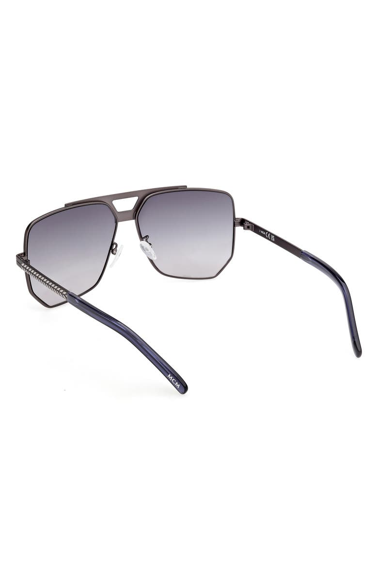 MCM 59mm Polarized Navigator Sunglasses, Alternate, color, Matte Dark Ruthenium / Gradient Smoke