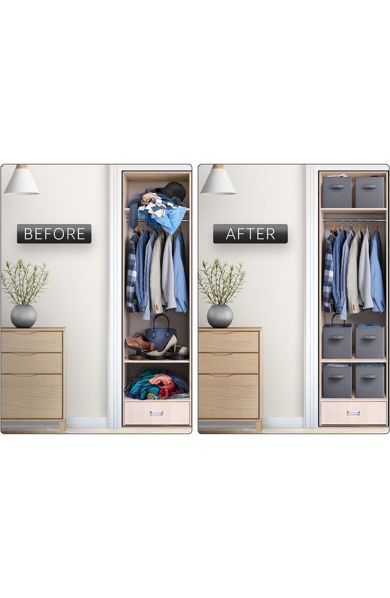 SORBUS Collapsible Storage Cube, Alternate, color, Gray