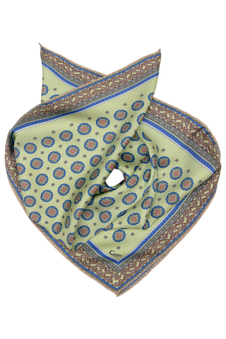 Orsini - Silk Neckerchief for Men, Main, color, Green