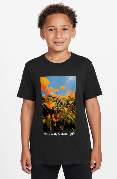 nununu smile print t-shirt natural