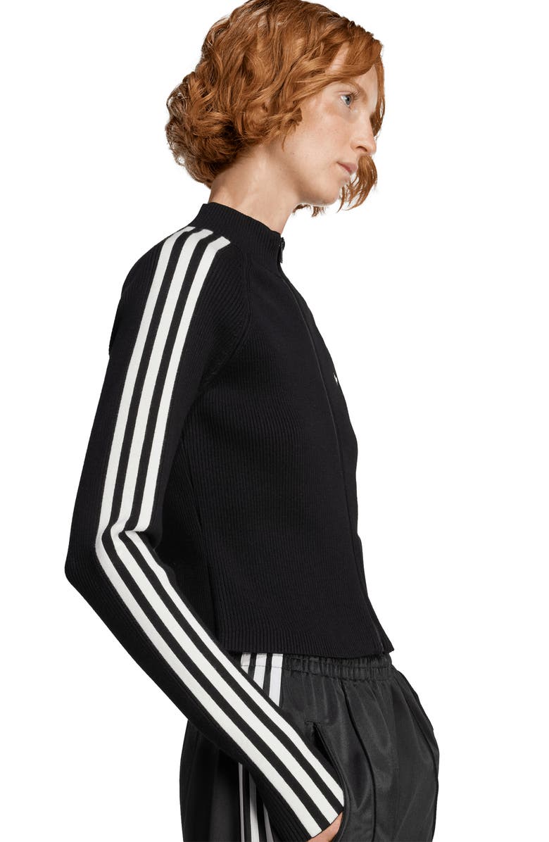 adidas 3-Stripes Slim Knit Track Jacket, Alternate, color, 