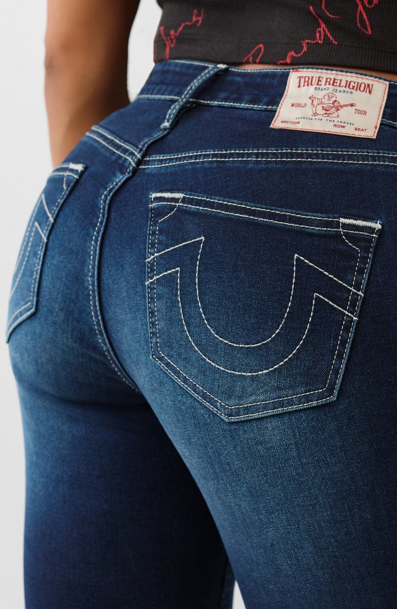 True Religion Jennie Mid Rise Skinny Jeans, Alternate, color, Dark Mahogany Wood Wash