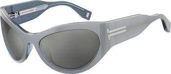 ●MARC JACOBS● サングラス Silver / Silver Flash Mirror 61mm Marc Jacobs 61mm Wrap Cat Eye Sunglasses | Nordstromrack