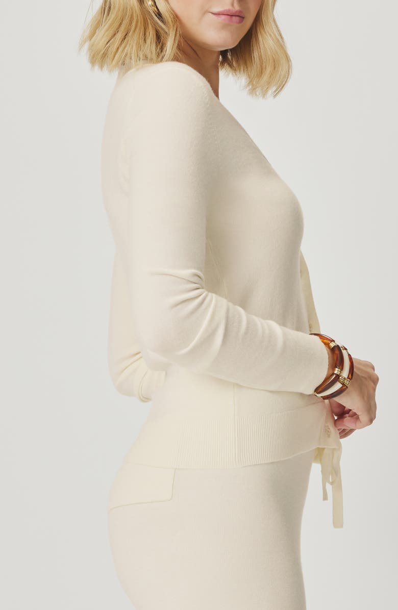 Splendid Christa Cropped Cardigan, Alternate, color, Shell White