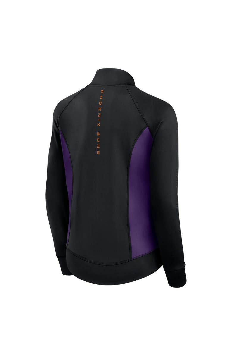 Fanatics Signature Women's Fanatics Black Phoenix Suns Studio Fitted Full-Zip Gym Track Jacket, Alternate, color, Black