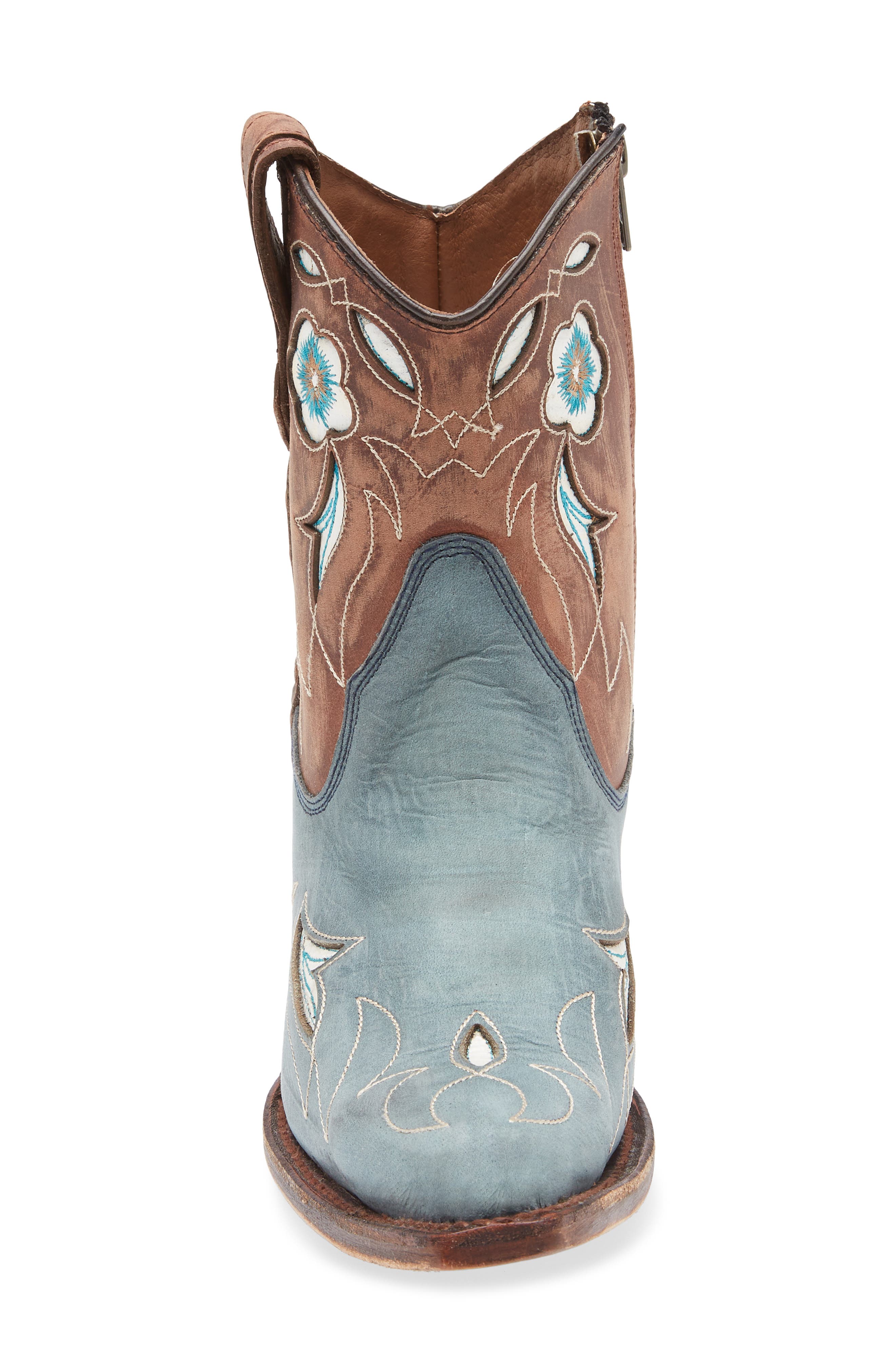 Floral Embroidery Western Boot, Alternate, color, BLUE