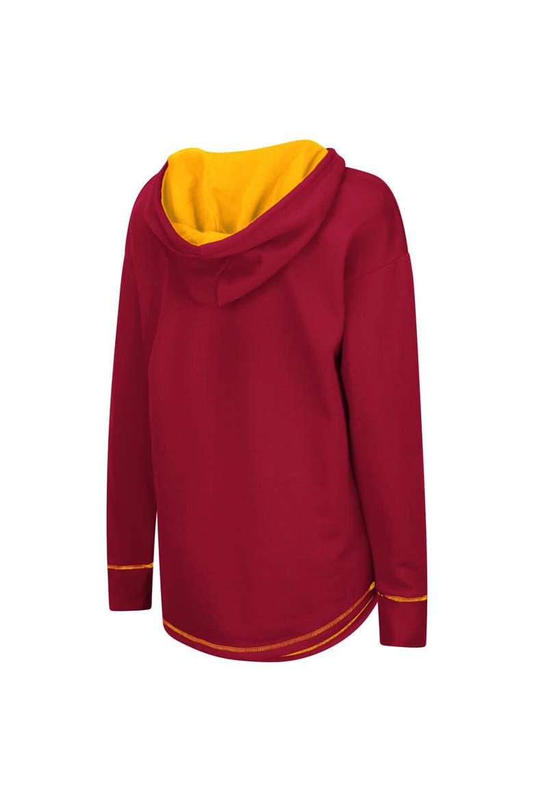 Women's Colosseum Cardinal Iowa State Cyclones Tunic Pullover Hoodie, Alternate, color, Cardinal