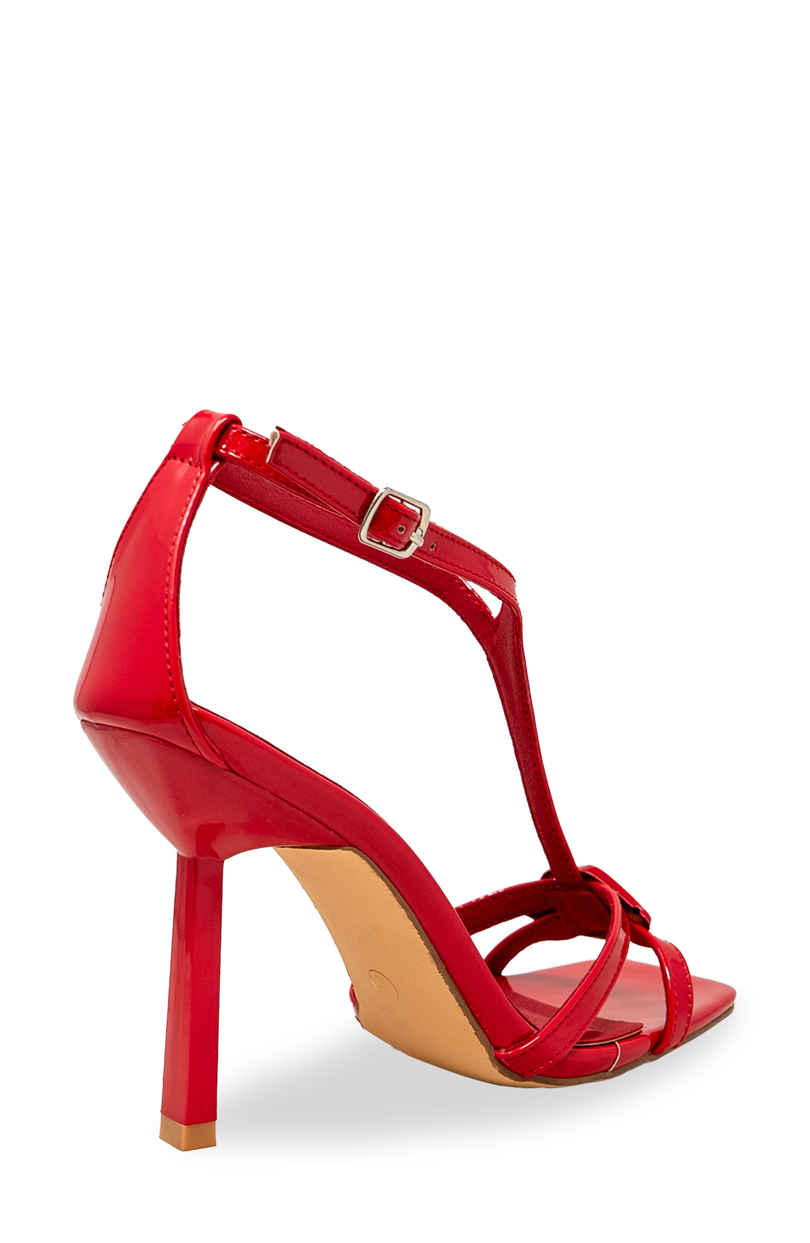 Ankle Strap Stiletto Sandal, Alternate, color, RED PATENT