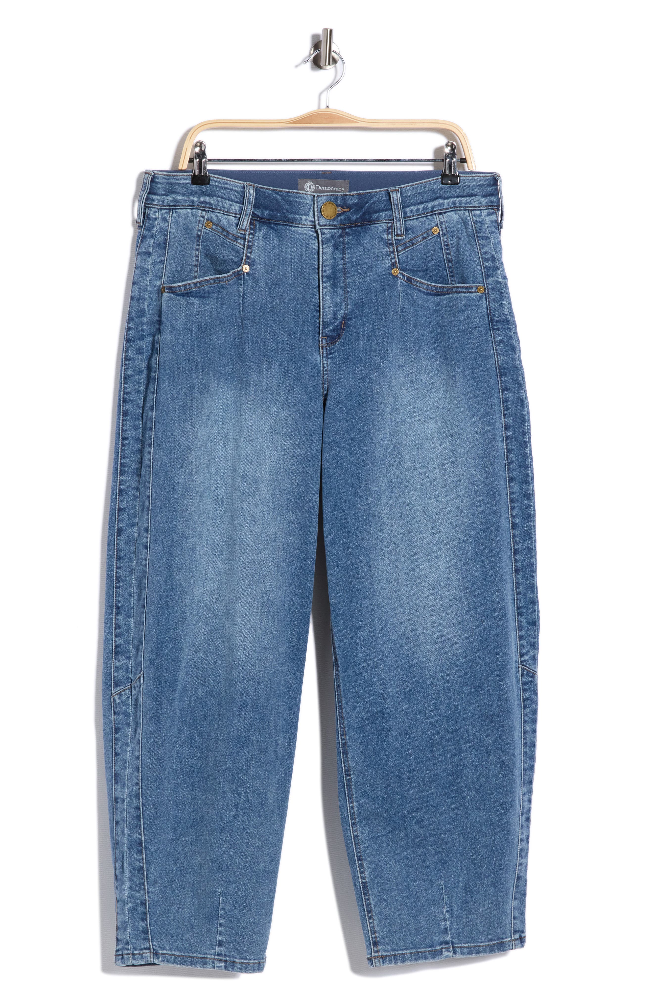 Democracy High Waist Ankle Barrel Leg Jeans