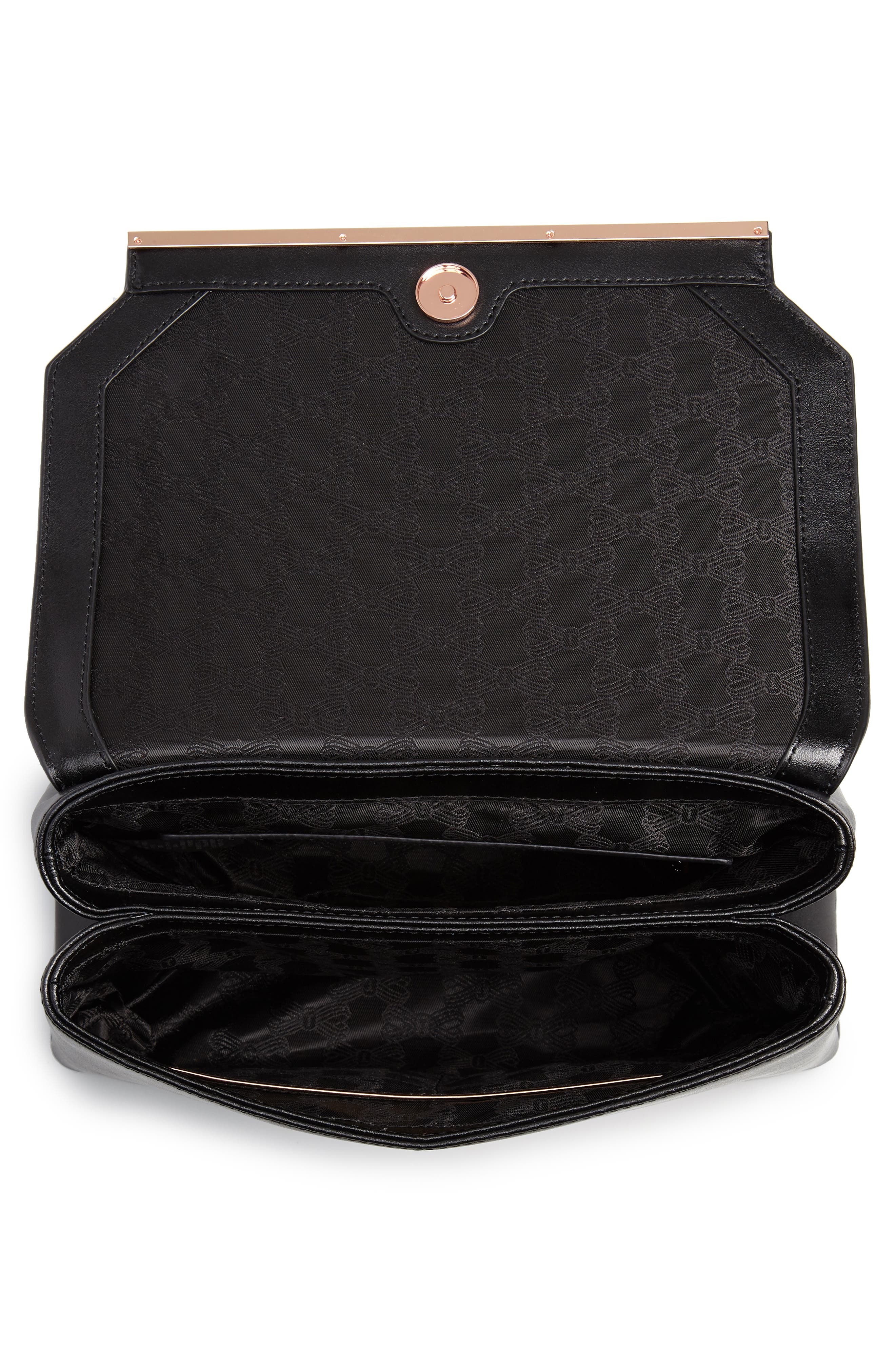 Ted Baker London Crystal Bar Leather Top Handle Satchel, Alternate, color, 