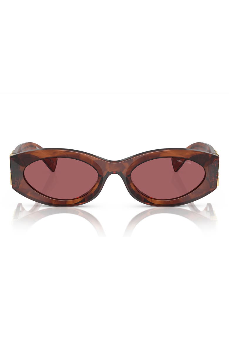 Miu Miu 54mm Rectangular Sunglasses, Alternate, color, Dark Violet