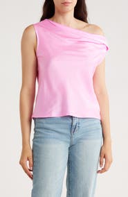 Renee C One-Shoulder Satin Tank