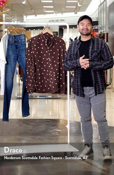 AllSaints Ocular Polka Dot Corduroy Button-Up Shirt (Men) | Nordstromrack