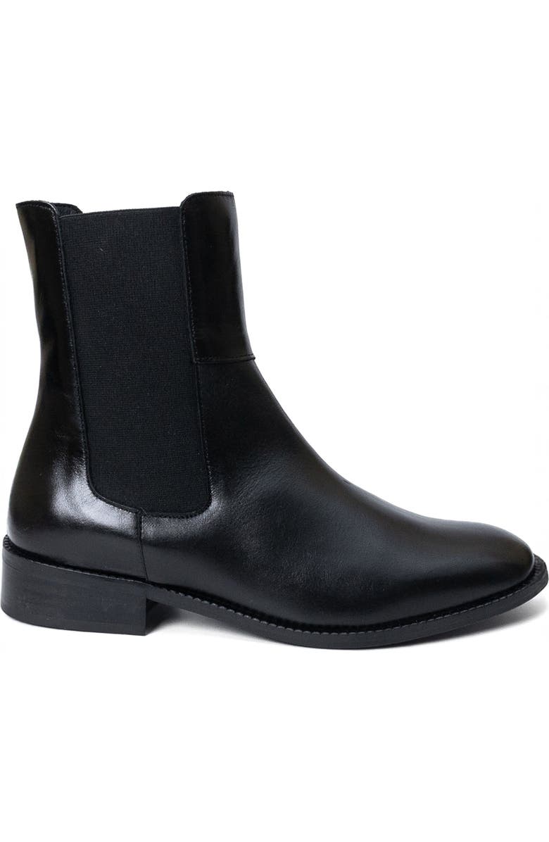 Menina Step Balmoral Leather Chelsea Boot, Main, color, Black