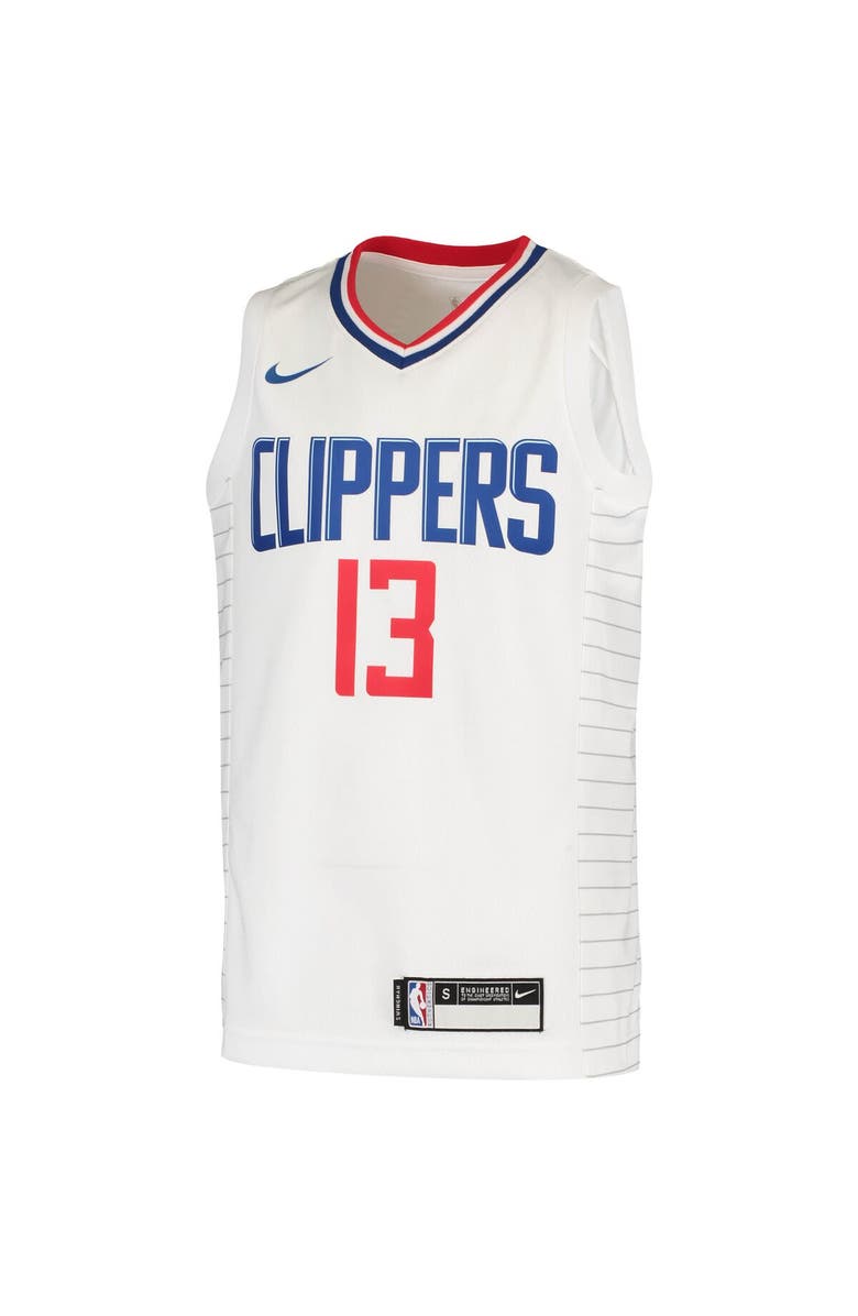 Nike Youth Nike Paul George White LA Clippers 2020/21 Swingman Jersey - Association Edition, Alternate, color, 